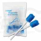 Disposable Treated Unflavored Oral Care Sponge Swabs | 300 Count Individually Wrapped Swabsticks for Oral Medical Use