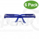 Dental Lab Goggles Anti-fog Avoid all kinds of splash Eye Safety Spectacles for Dental or Medical Use 6 Pack - Blue Color